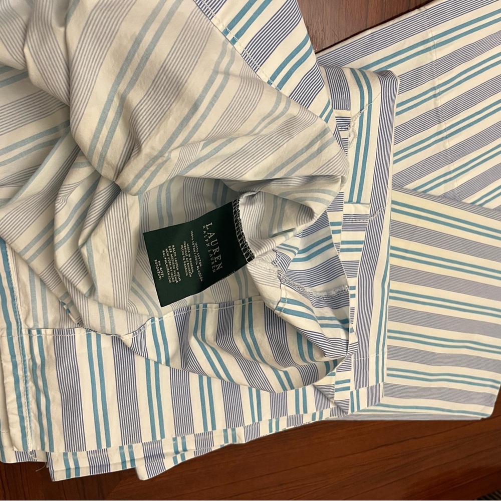 LRL Striped Blue and White Full size Bedding Set - Picture 5 of 16
